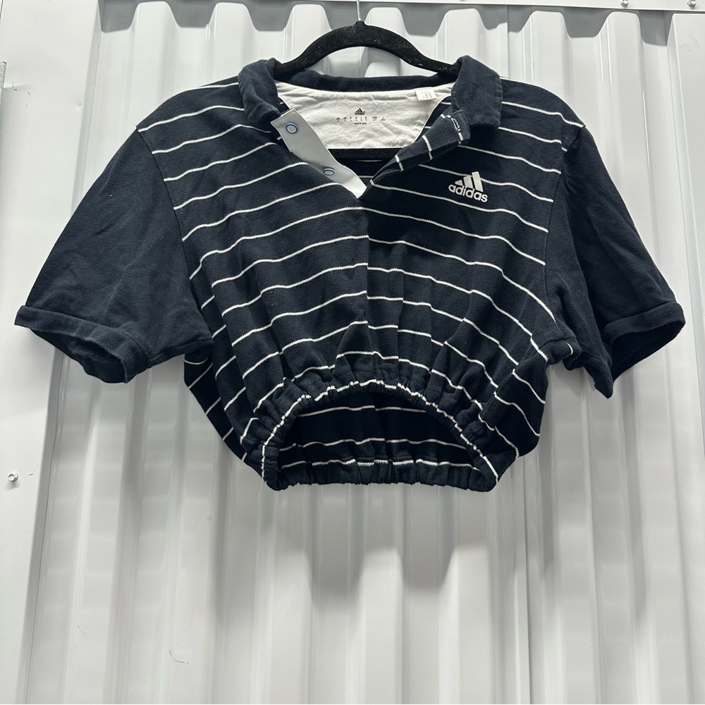 Adidas-Cropped Tennis Shirt
